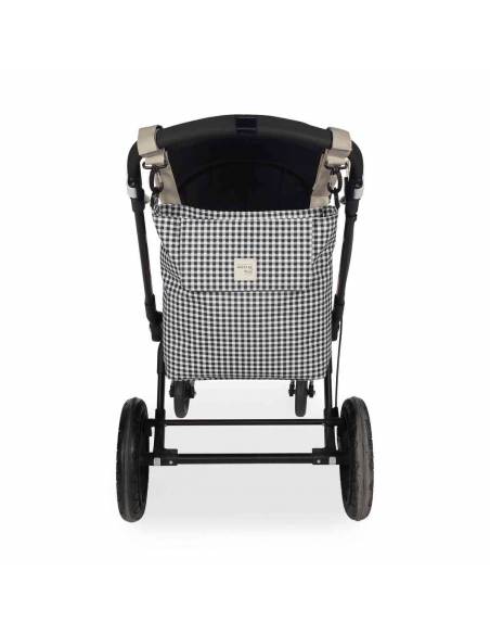 Walking-Mum-Bolsa-Canastilla-I-Love-Vichy-Negro-Colocación-Silla