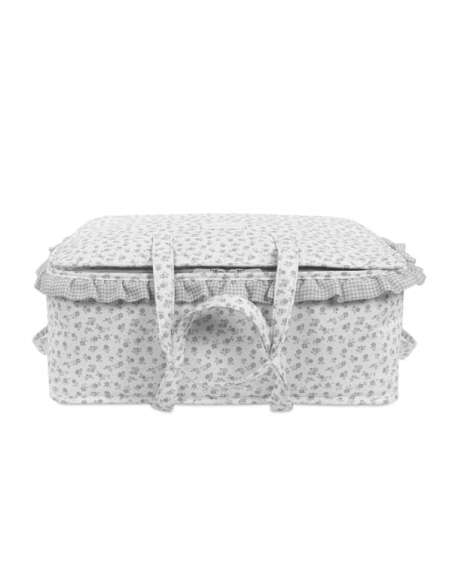 Maleta-Little-Bloom-Flor-Gris-Perspectiva