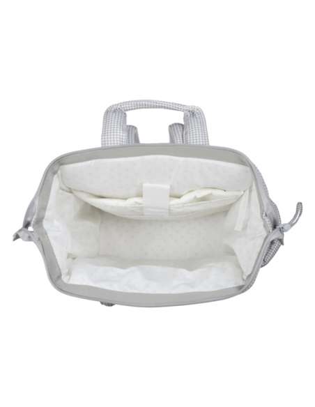Mochila-Little-Bloom-Vichy-Gris-Interior