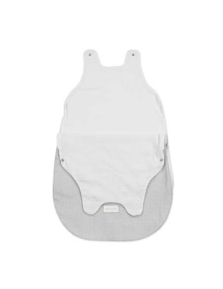 Saco-Dormir-Verano-Little-Bloom-Vichy-Gris-Frontal