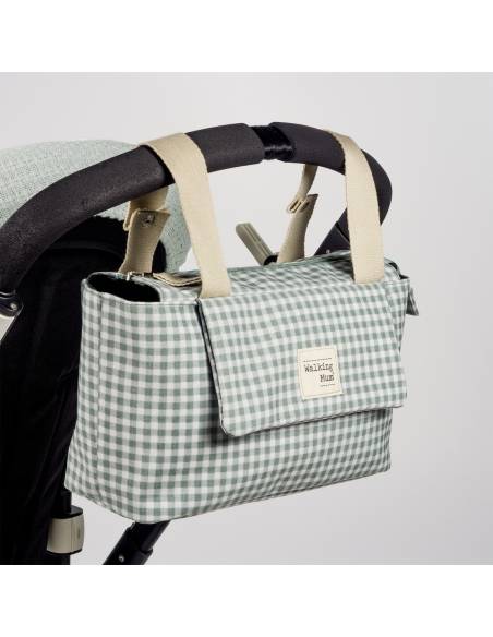 Walking-Mum-Bolso-Organizador-I-Love-Vichy-Verde-Silla-De-Paseo