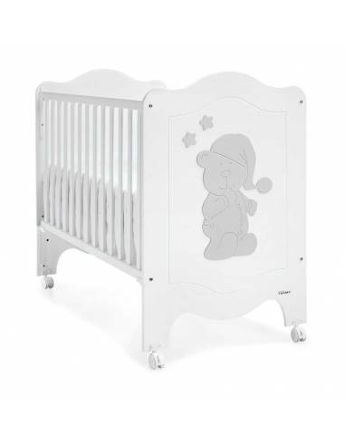 Trama-Cuna-bebé-Sleepy-Bear-120x60-cm-Blanco-mate-Plata-mate