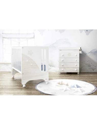 Trama-Cuna-bebé-Cielo-120x60-cm-Blanco-mate-Roble-Nórdico